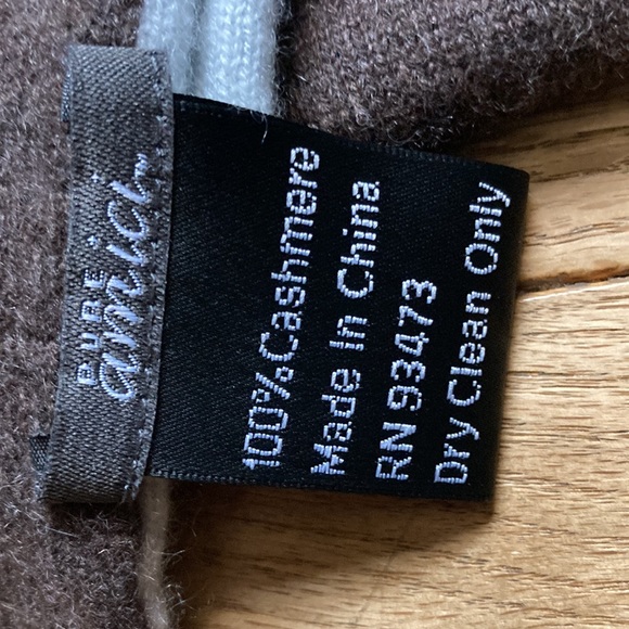 Pure Amici 100% Cashmere Scarf Blue Brown reversible NWOT Super Soft - Picture 3 of 3